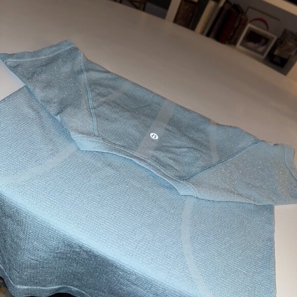 Lululemon Swifty Tech Sparkle Short Sleeve Crew Size 6 - Powder Blue with Silver - Picture 8 of 16